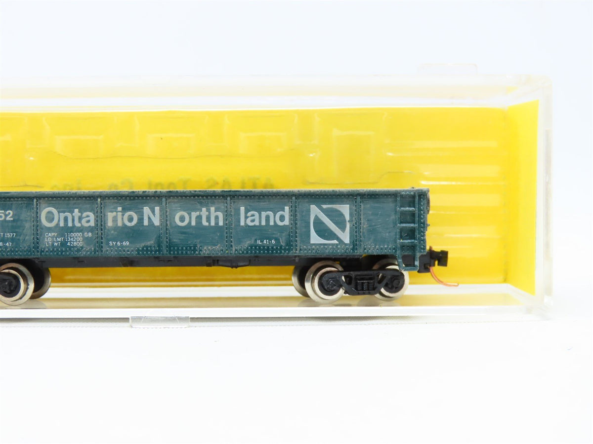 N Scale Atlas 3505 ONT Ontario Northland 42&#39; Steel Gondola #4552 Weathered
