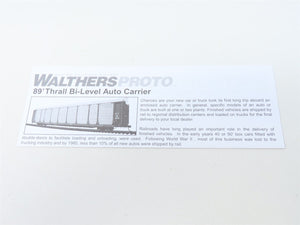 HO Scale Walthers Proto 920-101315 MILW Milwaukee Road 89' Auto Carrier #965751