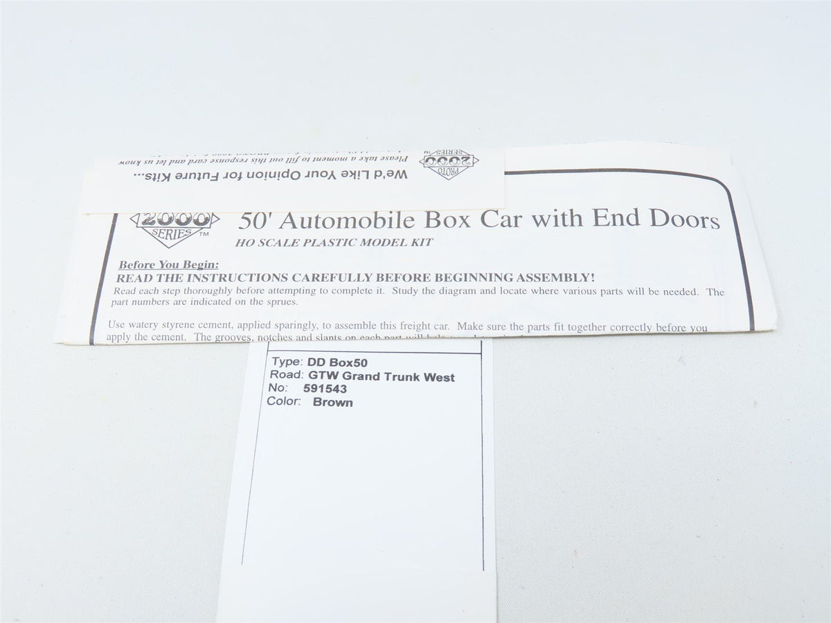 HO Scale Proto 2000 Kit 21021 GTW Grand Trunk Western 50&#39; Steel Box Car #591543