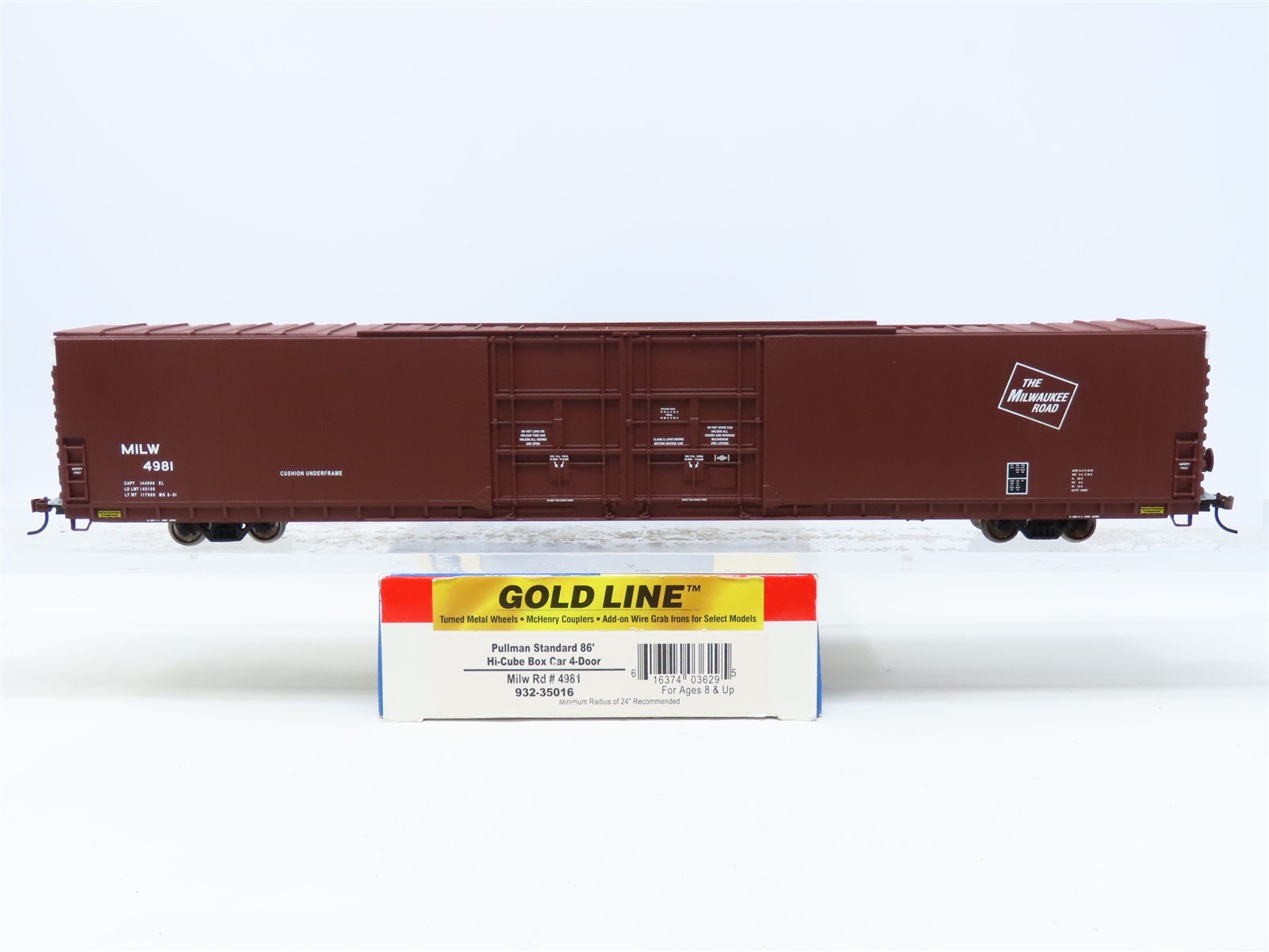 HO Walthers Gold Line 932-35016 MILW Milwaukee Road 86' Hi-Cube Box Car #4981