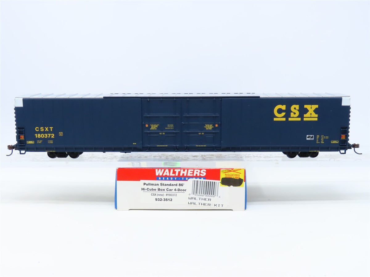 HO Scale Walthers 932-3512 CSX Pullman Standard 86&#39; Hi-Cube Box Car #180372