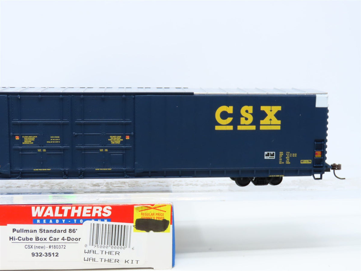 HO Scale Walthers 932-3512 CSX Pullman Standard 86&#39; Hi-Cube Box Car #180372