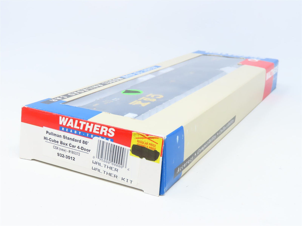 HO Scale Walthers 932-3512 CSX Pullman Standard 86&#39; Hi-Cube Box Car #180372