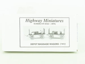 HO Scale Jordan Highway Miniatures Kit #360-301 Depot Baggage Wagons (2)