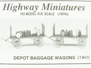 HO Scale Jordan Highway Miniatures Kit #360-301 Depot Baggage Wagons (2)