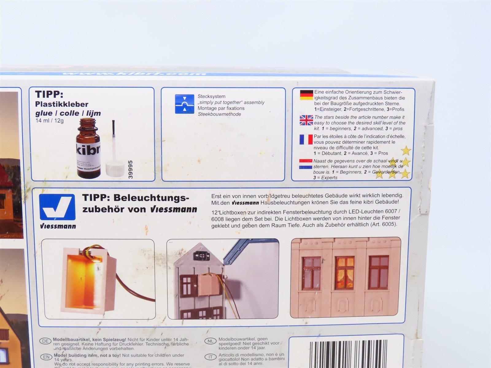 HO 1/87 Scale Kibri Building Kit 38995 Detached Houses (3) w/ Lights - Sealed