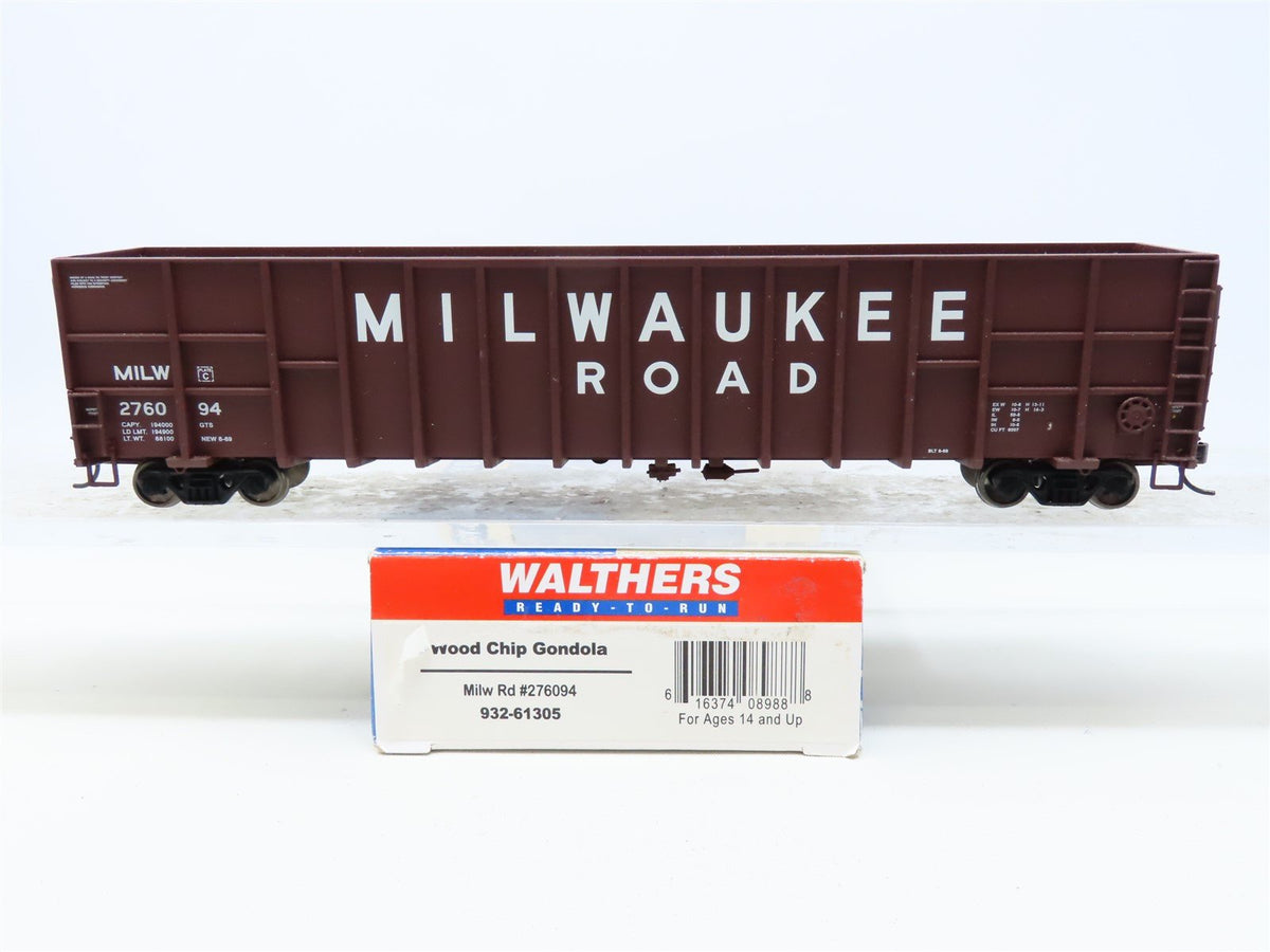 HO Scale Walthers 932-5686 MILW Milwaukee Road Wood Chip Gondola #276094