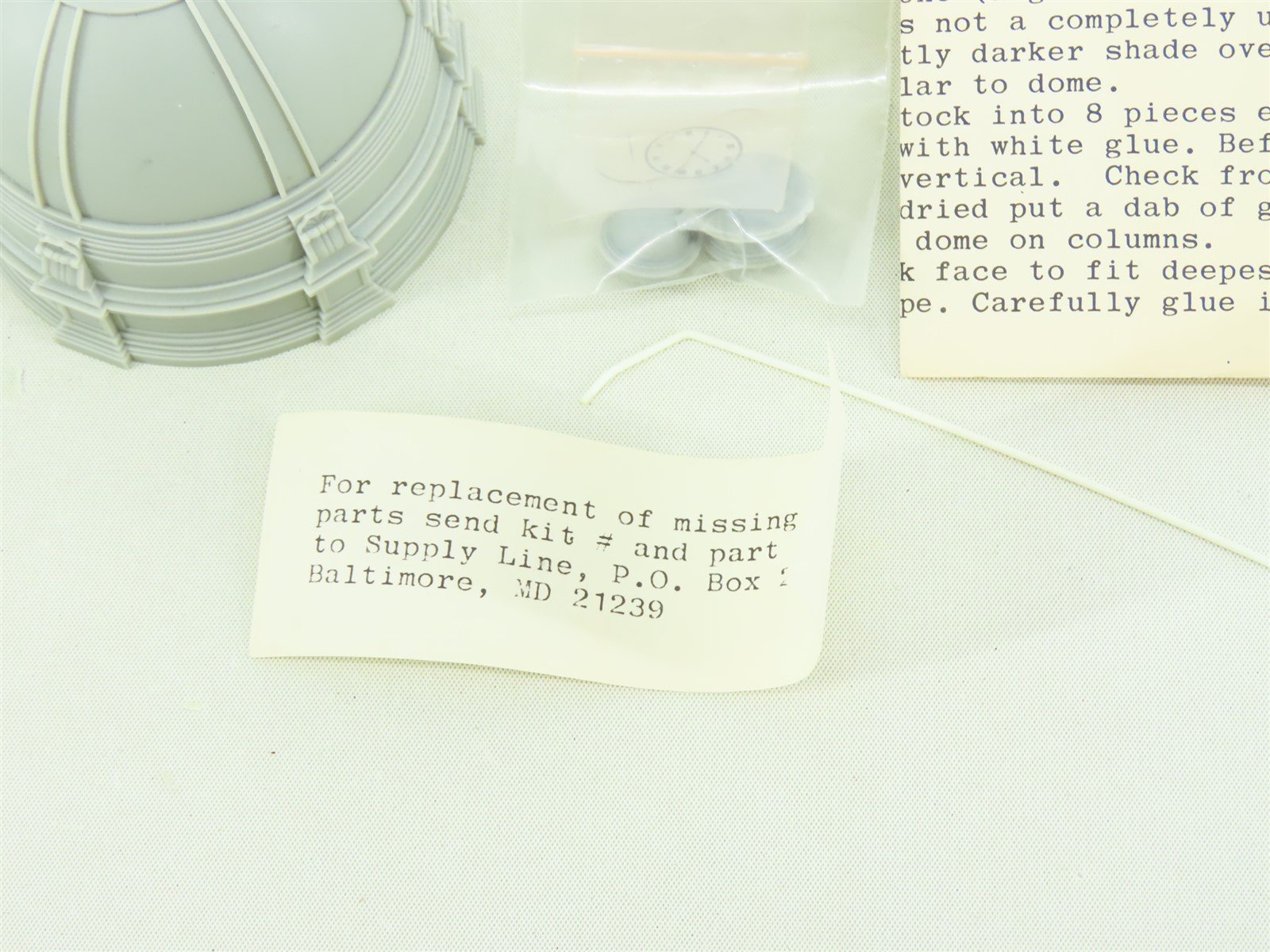 HO 1/87 Scale Supply Line Kit #13032 Dome