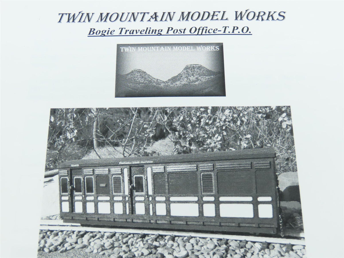 HO/16mm Scale Twin Mountain Model Works Kit DHR Bogie Traveling Post Office