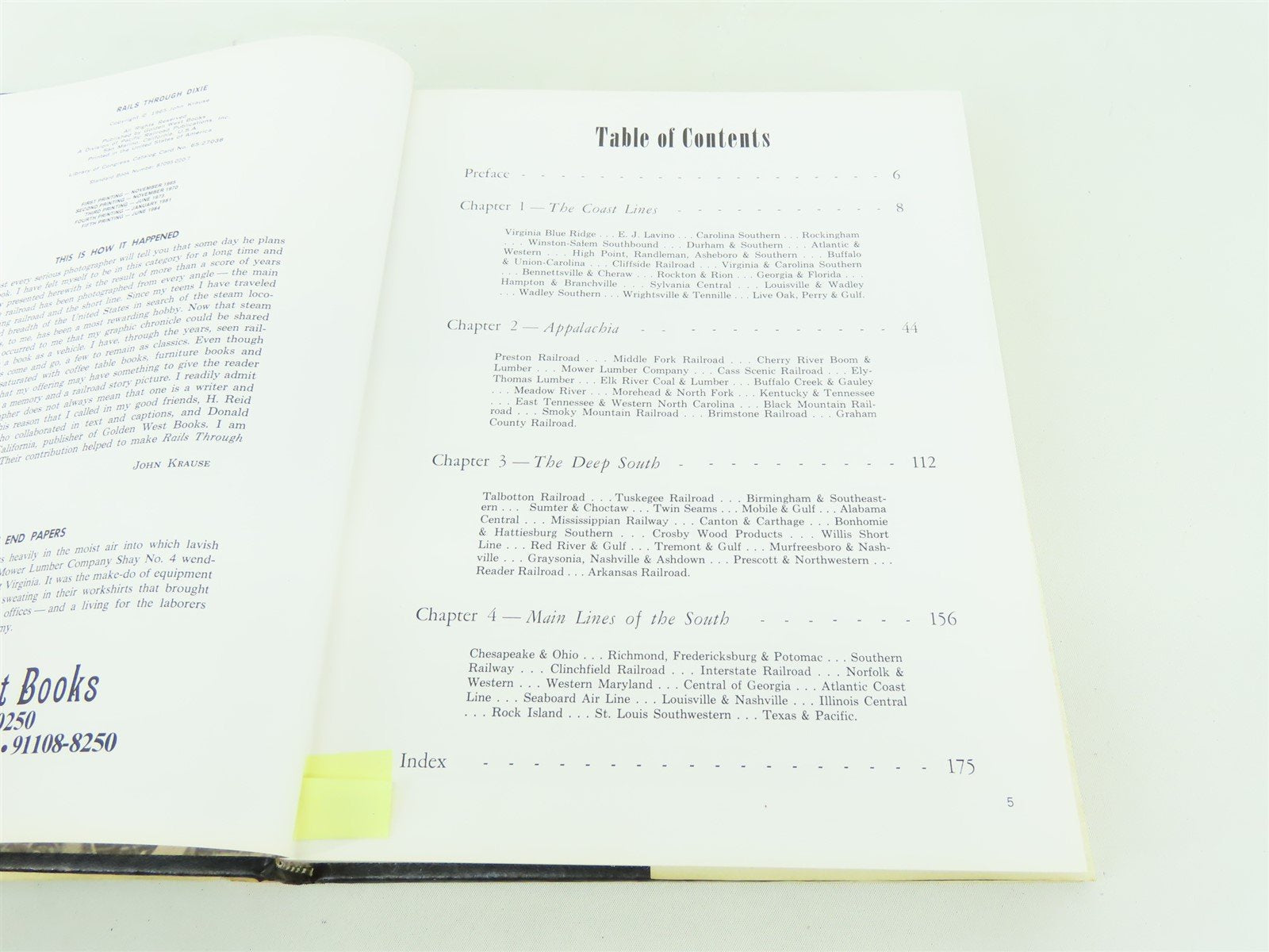 Rails Through Dixie by John Krause with H. Reid ©1965 HC Book