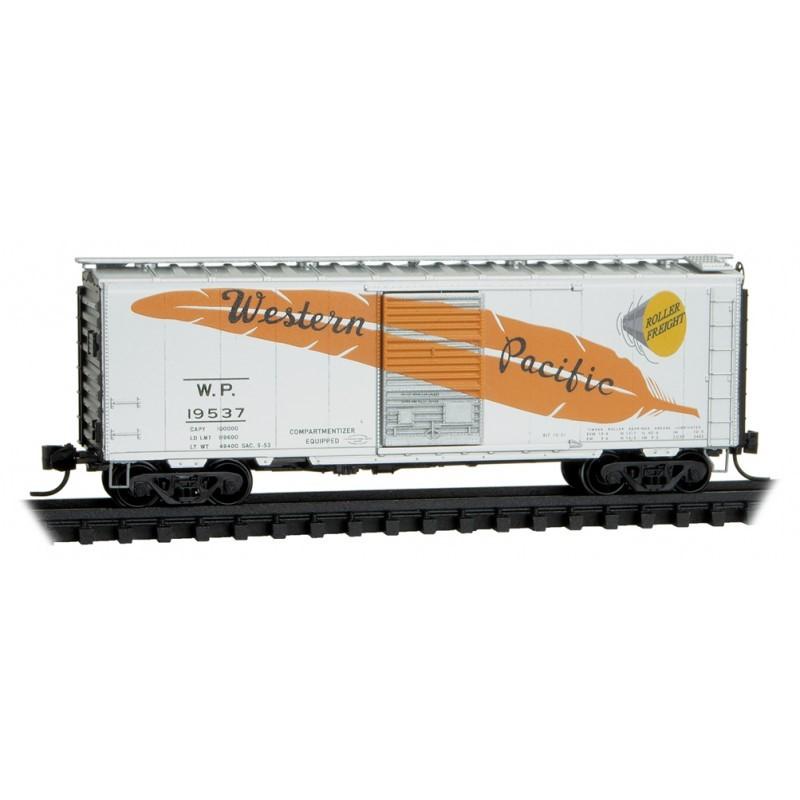 N Scale Micro-Trains MTL 02000487 WP Western Pacific &quot;Feather&quot; 40&#39; Box Car 19537