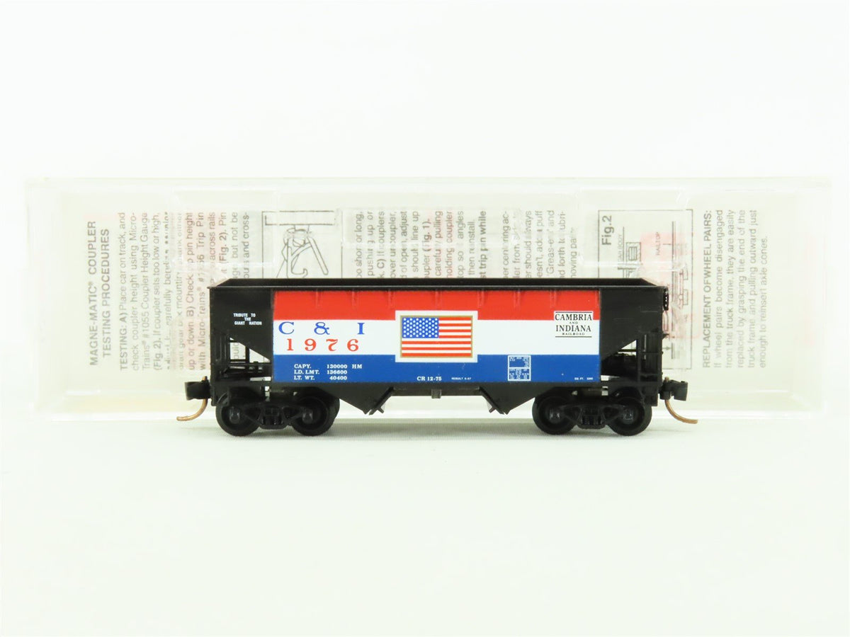 N Scale Micro-Trains MTL 55430 C&amp;I Cambria &amp; Indiana &quot;Flag&quot; 2-Bay Hopper #1976