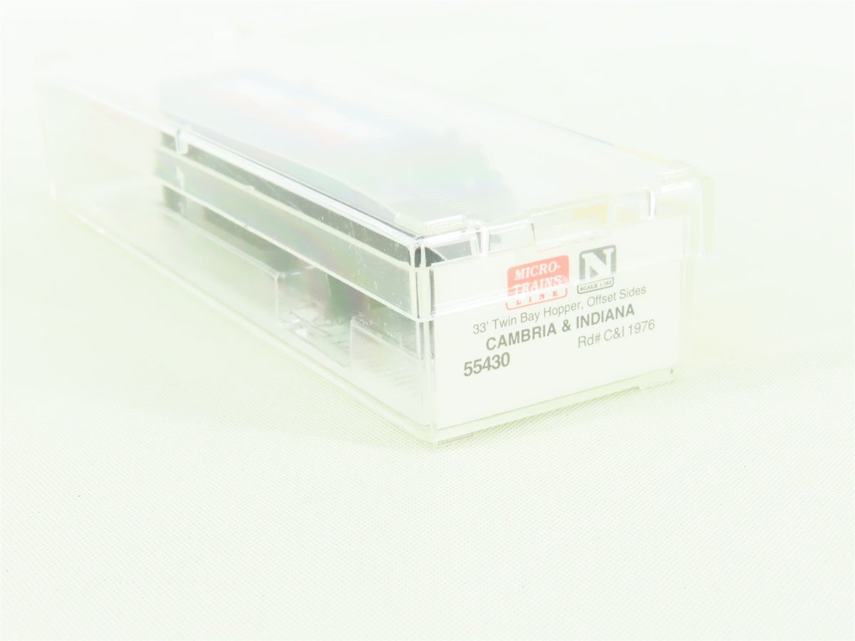 N Scale Micro-Trains MTL 55430 C&amp;I Cambria &amp; Indiana &quot;Flag&quot; 2-Bay Hopper #1976