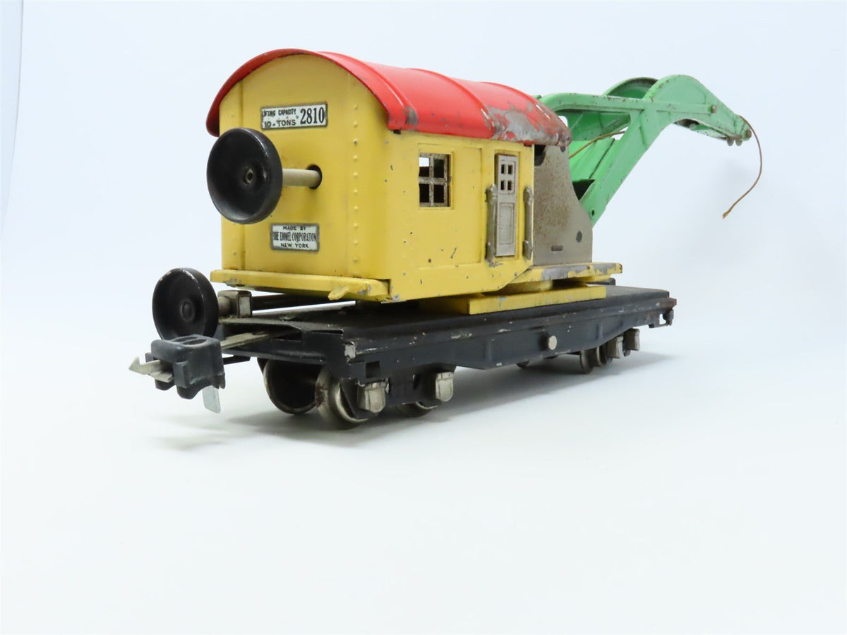 O Gauge 3-Rail Lionel Tinplate Prewar 2810 10-Ton Derrick Crane Car