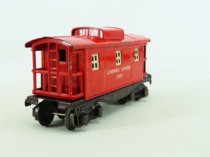 O Gauge 3-Rail Lionel Lines Prewar 2657 Red Tinplate Caboose