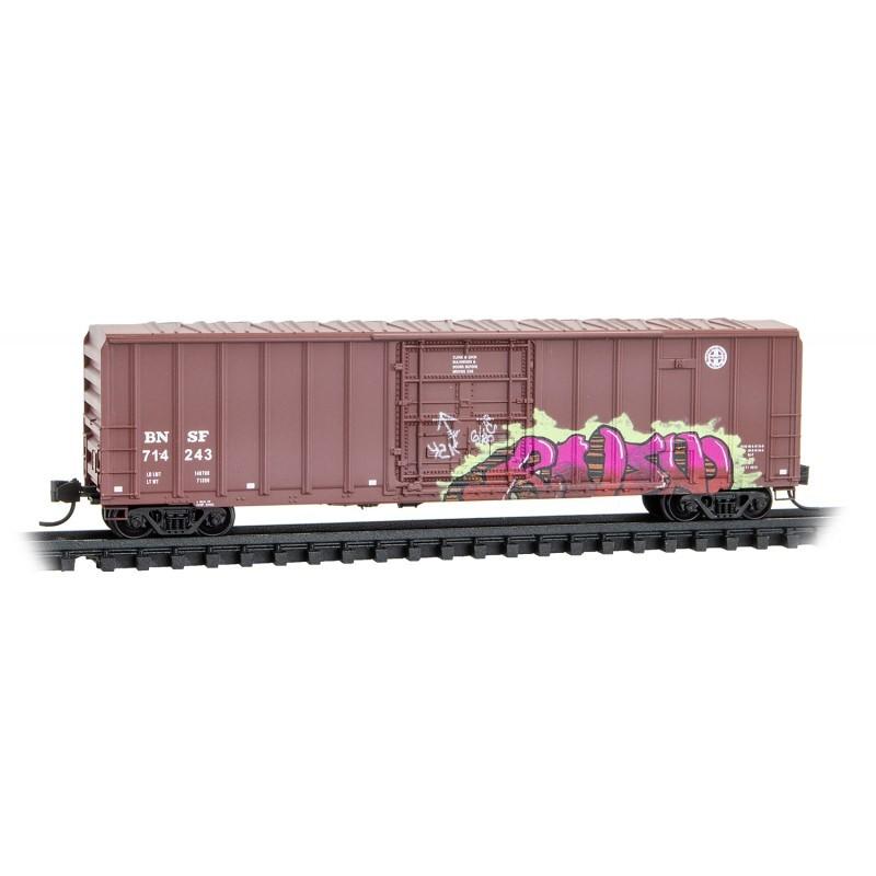 N Scale Micro-Trains MTL 98305048 BNSF Railway 50' Box Car Set 3-Pk - Weathered
