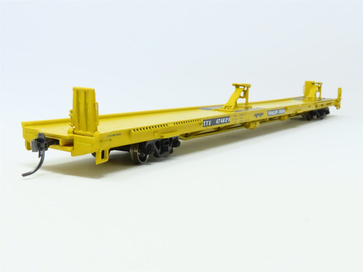 HO Scale Athearn #92627 TTX Trailer Train 85&#39; Flat Car w/ 2-40&#39; Trailers #474624