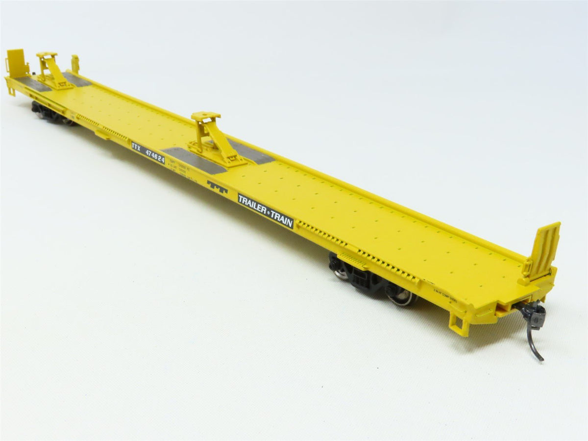 HO Scale Athearn #92627 TTX Trailer Train 85&#39; Flat Car w/ 2-40&#39; Trailers #474624