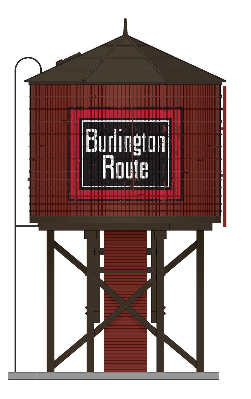 HO Scale Broadway Limited BLI 7916 CB&Q Operating Water Tower Weathered w/ Sound