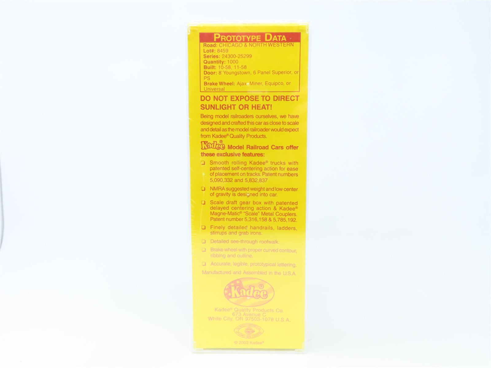 HO Scale Kadee 5252 CNW Chicago Great Western 40' Steel Box Car #24840 Sealed