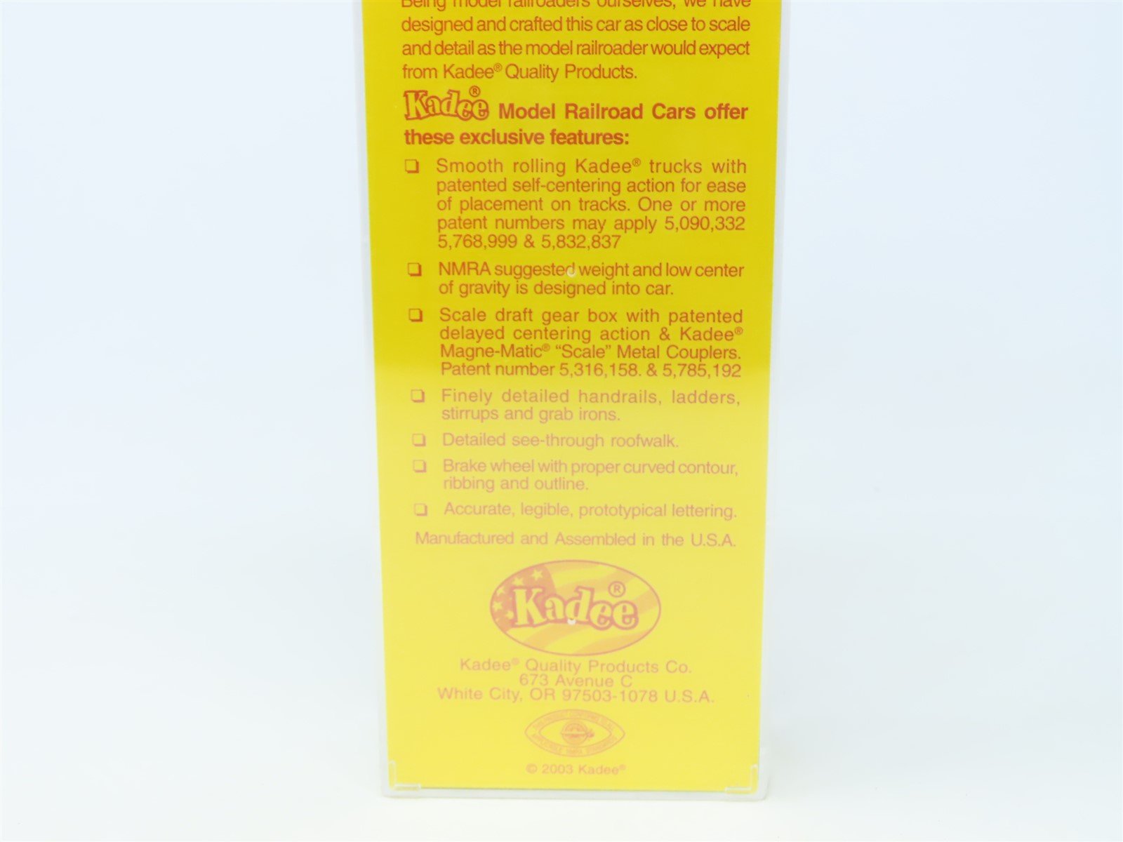 HO Scale Kadee 5258 C&G Columbus & Greenville 40' Steel Box Car #3433 Sealed