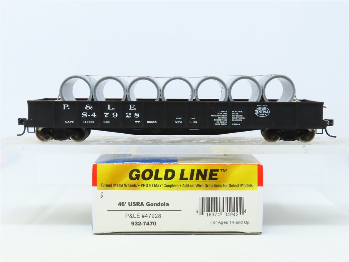 HO Walthers Gold Line #932-7470 NYC P&amp;LE 46&#39; Gondola #S-47928 w/ Custom Load