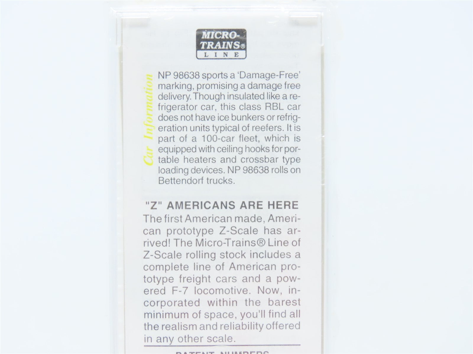 Z Scale Micro-Trains MTL 14915-2 NP Northern Pacific 40' Box Car #98638-Sealed