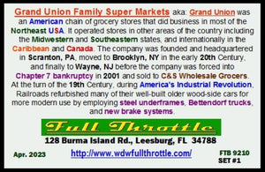 Z Scale FULL THROTTLE FTB9210-1 QREX Grand Union Food Markets 34' Reefer Set #1
