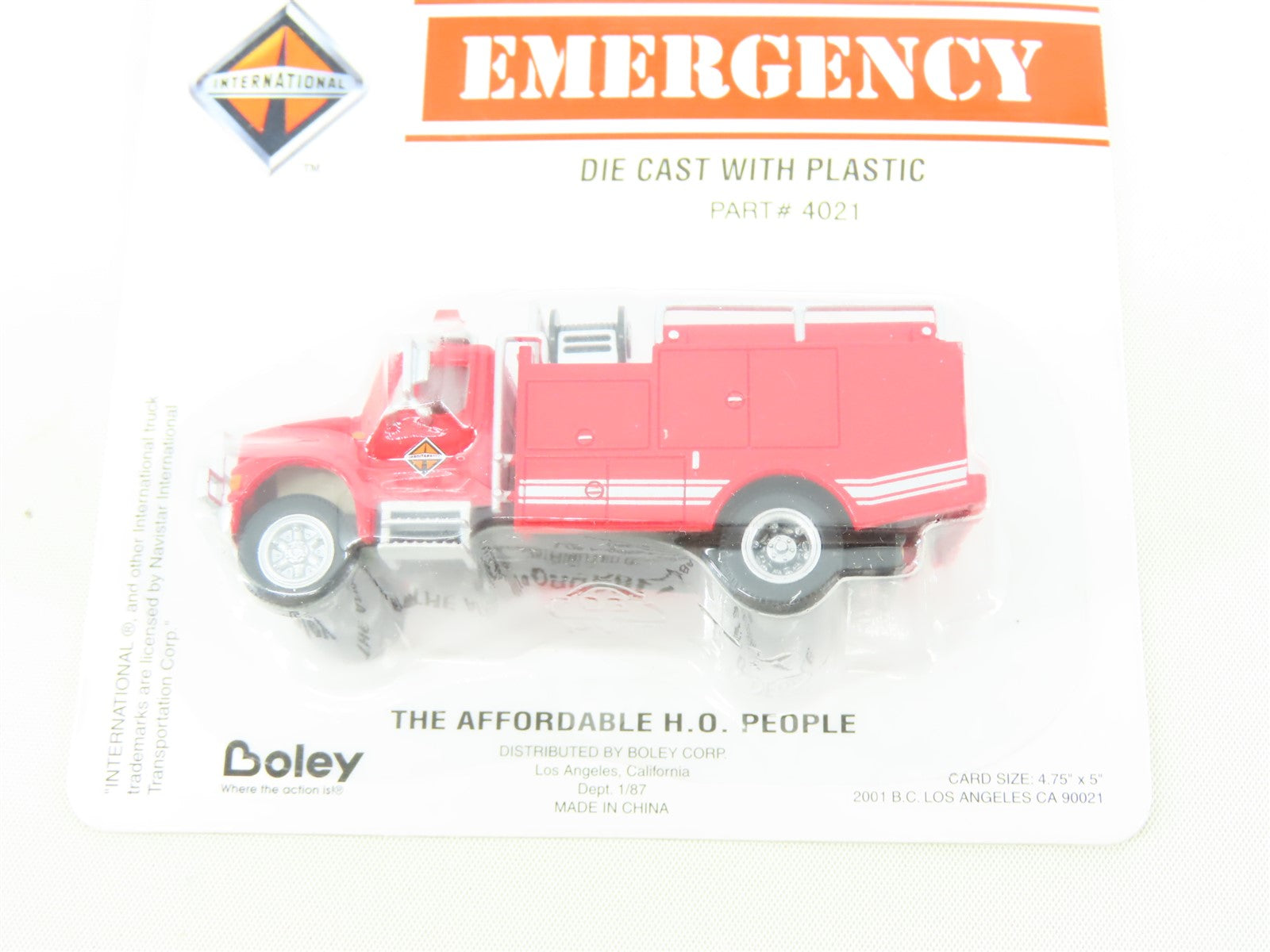 HO Scale Boley Emergency #4021 International Utility Fire Truck