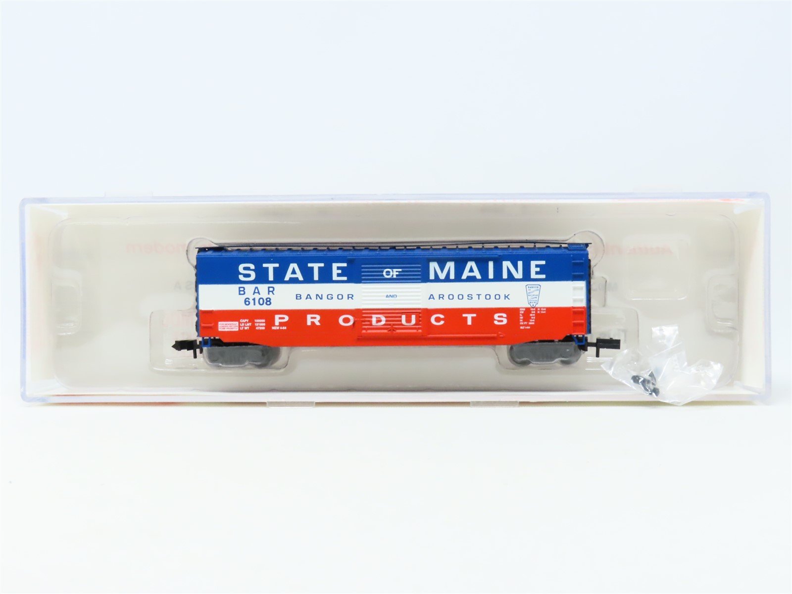 N Scale Roundhouse BAR "State Of Maine Products" Steel Box Car #6108