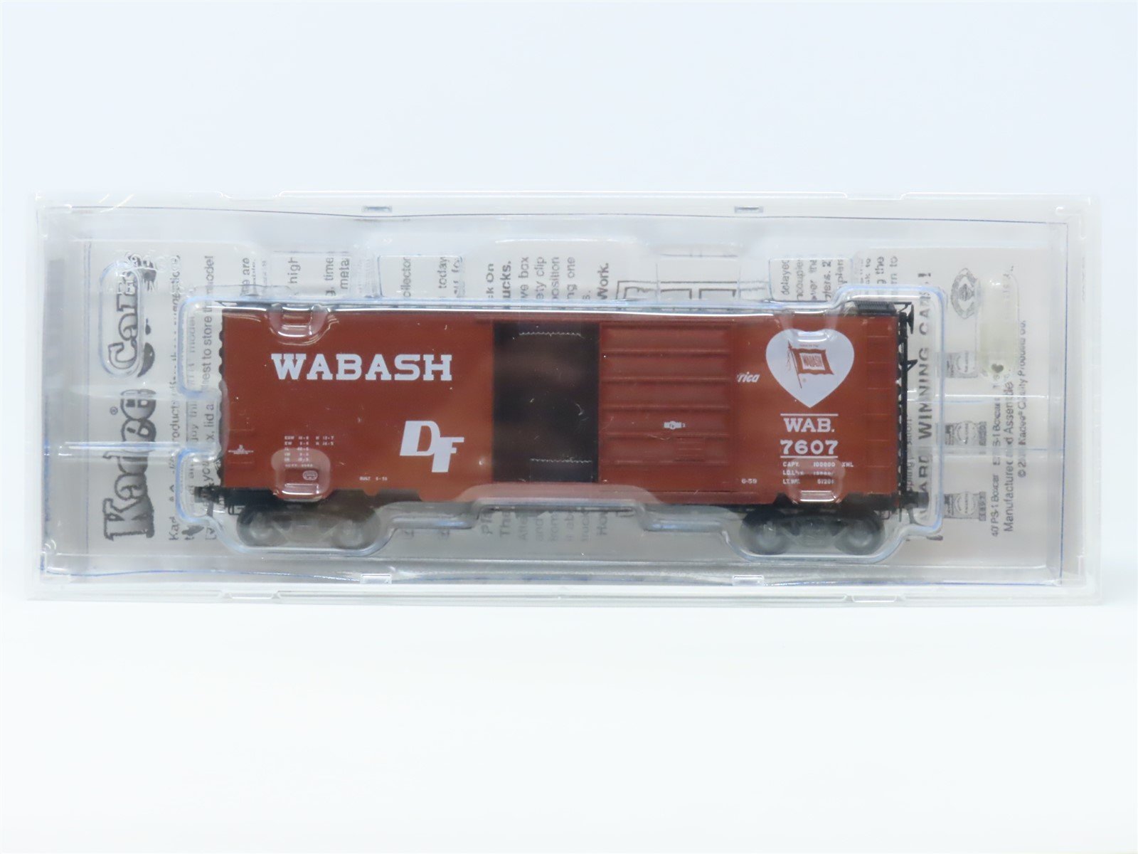 HO Scale Kadee 5267 WAB Wabash 40' Single Door Steel Box Car #7607