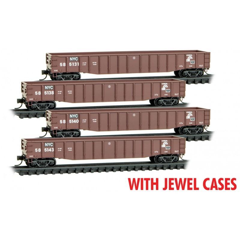 N Scale Micro-Trains MTL 98300200 NYC/CSX ex-CR Railroad 50&#39; Gondola Set 4-Pack