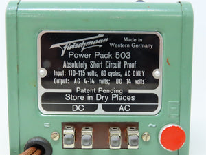 Fleischmann #503 Vintage 14V AC/DC Power Pack for Varney Mighty Midget Set