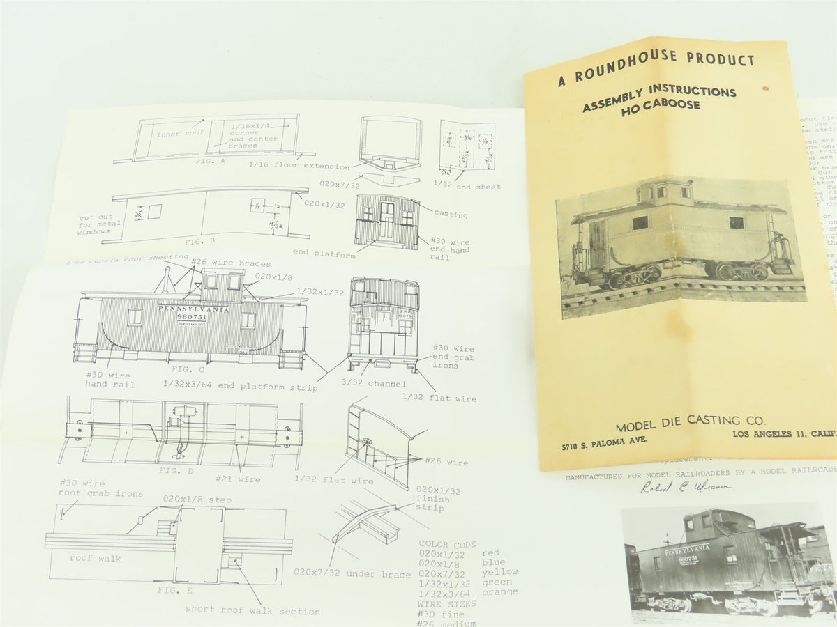 HO 1/87 Scale Quality Craft Models Kit PRR Pennsylvania Railroad Caboose