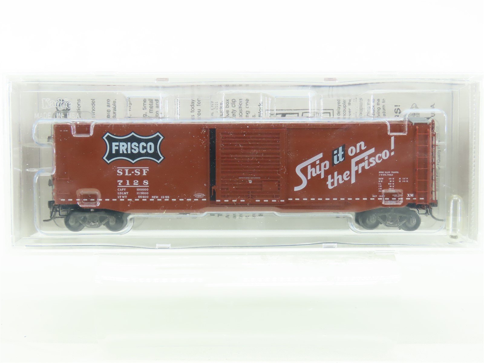 HO Scale Kadee Cars #6011 SL-SF Frisco 50' Youngstown Door Box Car 7128 - Sealed