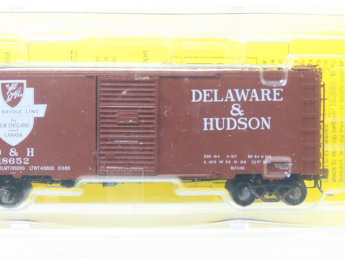 HO Scale Kadee #4051 D&amp;H The Bridge Line 40&#39; Single Door Box Car #18652 - Sealed