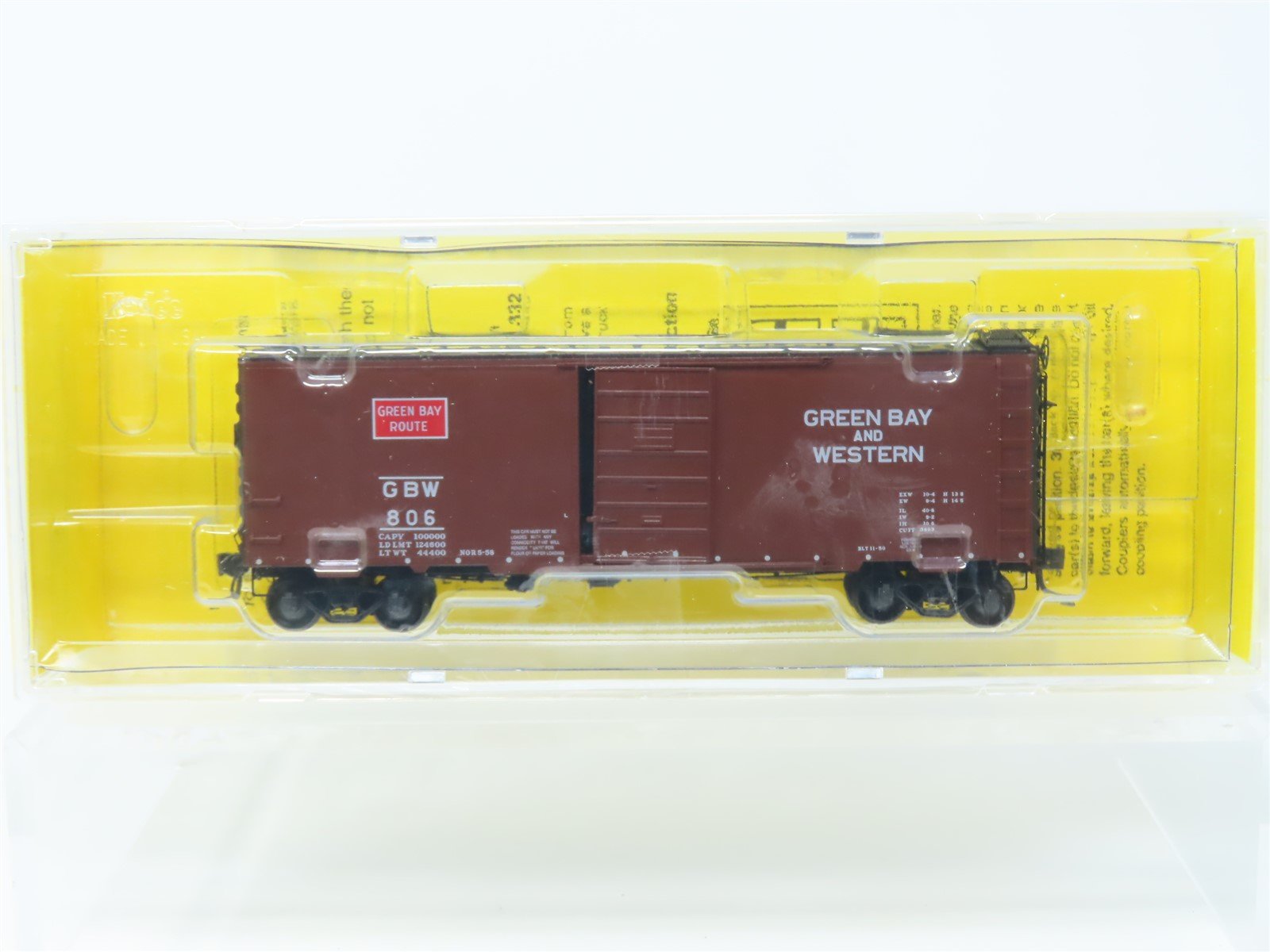 HO Scale Kadee #4049 GBW Green Bay Route 40' Single Door Box Car #806 - Sealed