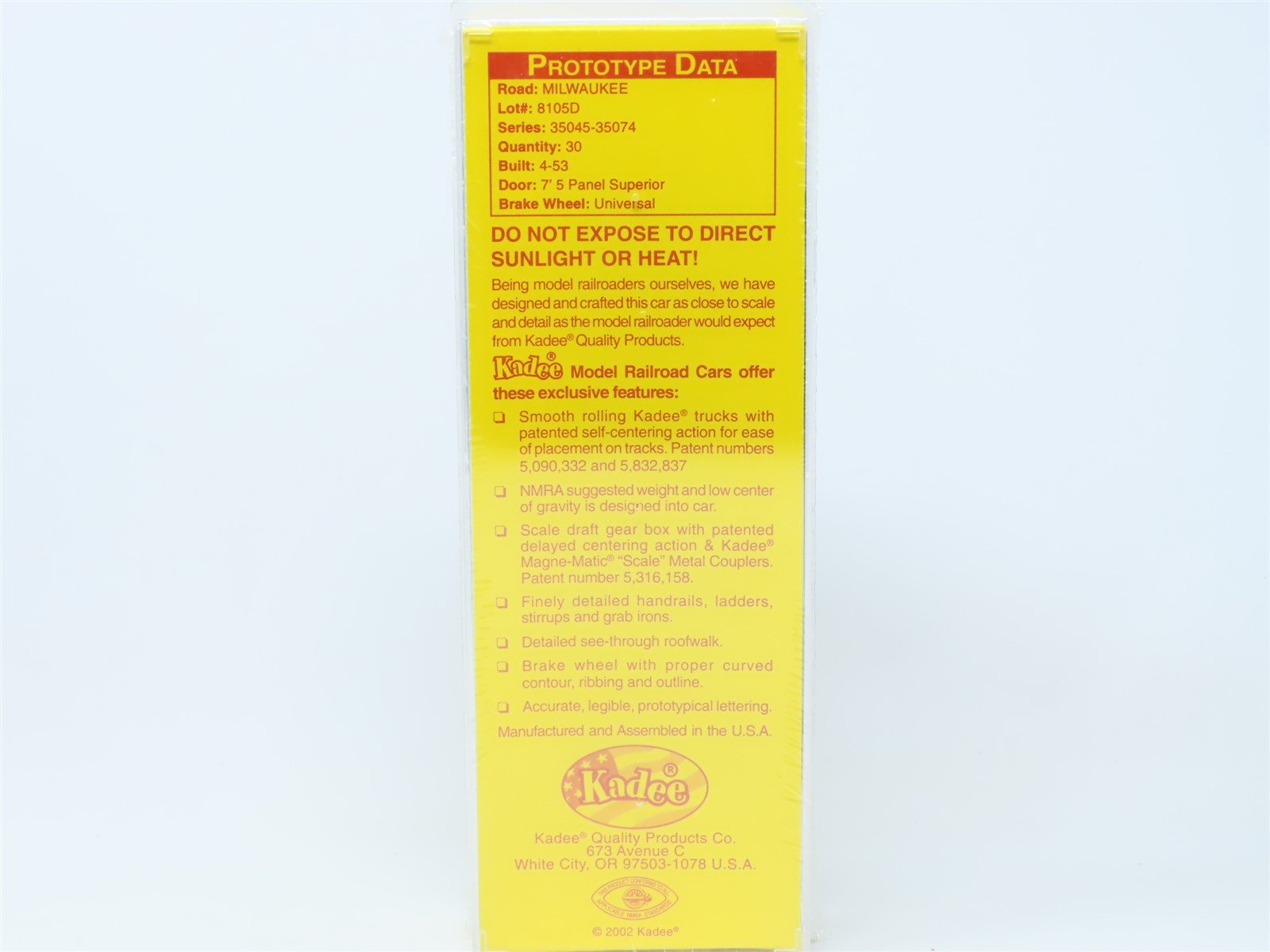 HO Scale Kadee #4806 MILW Route Of The Hiawatha 40' PS-1 Box Car #35061 - Sealed