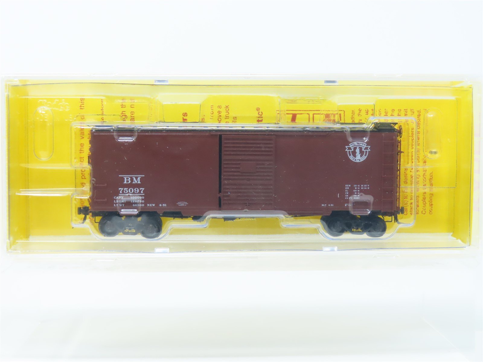 HO Scale Kadee #4807 BM Boston & Maine 40' Single Door Box Car #75097 - Sealed