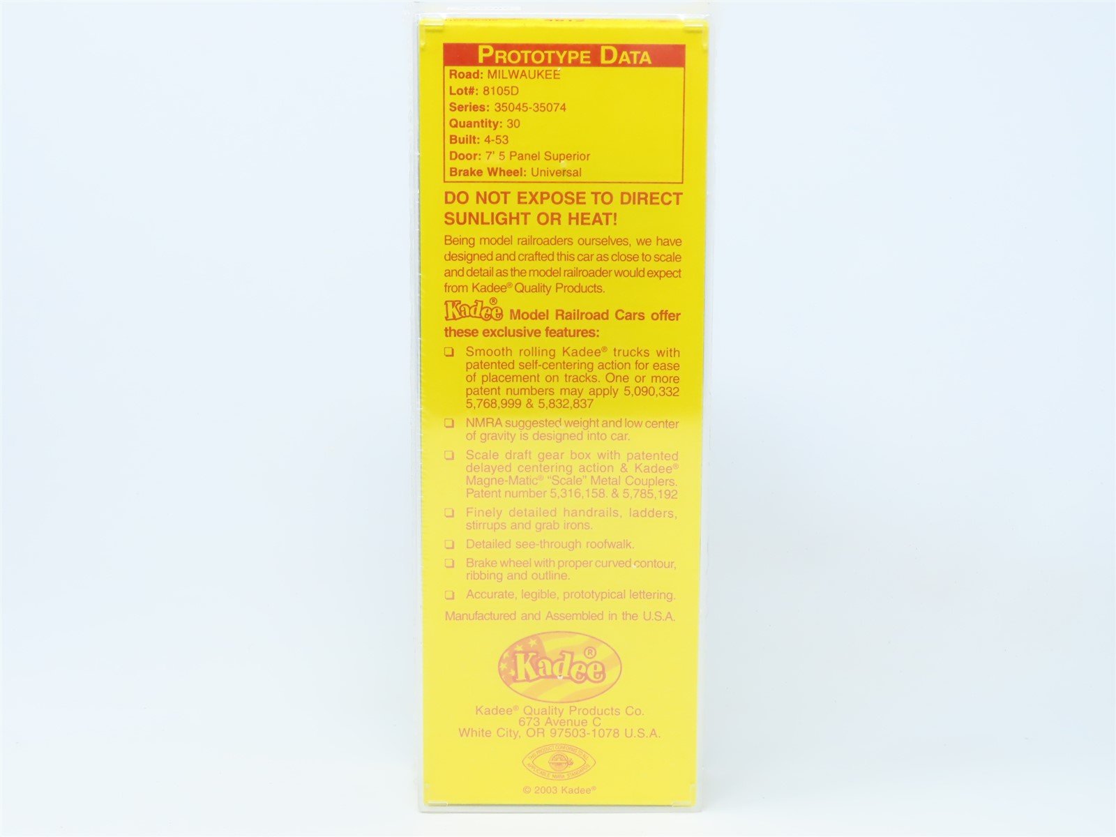 HO Scale Kadee #4812 MILW Route Of The Hiawatha 40' PS-1 Box Car #35056 - Sealed