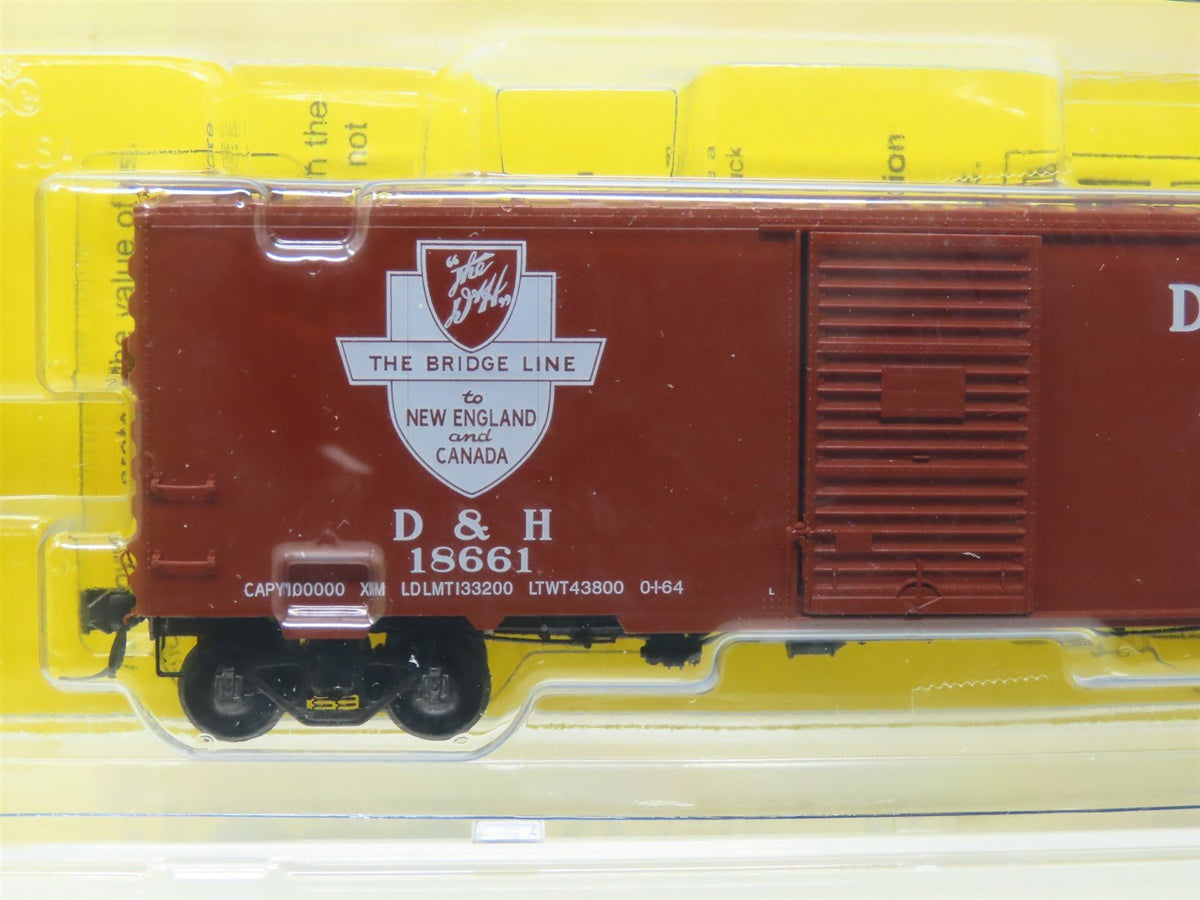 HO Scale Kadee #4042 D&amp;H The Bridge Line 40&#39; Single Door Box Car #18661 - Sealed