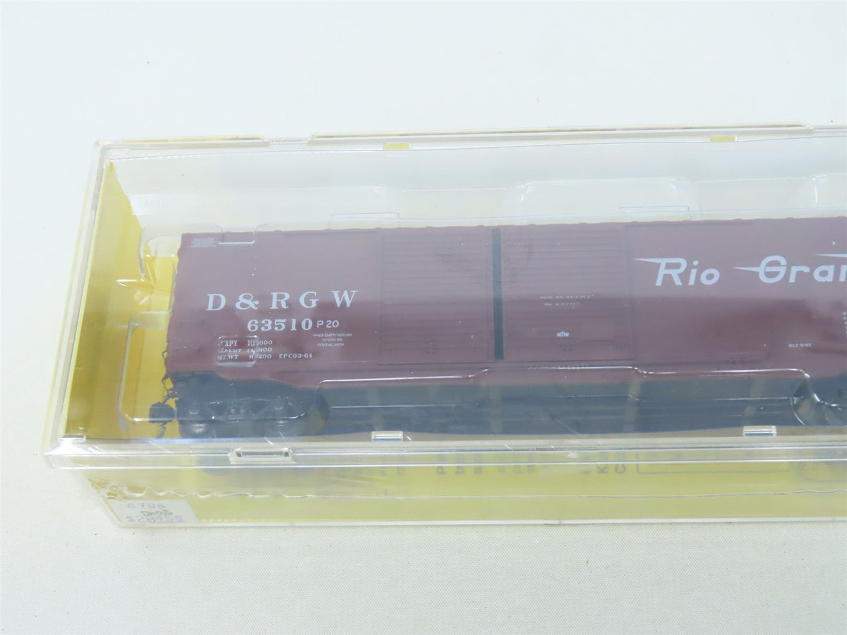 HO Scale Kadee #6708 D&amp;RGW Rio Grande 50&#39; Double Door Box Car #63510 - Sealed