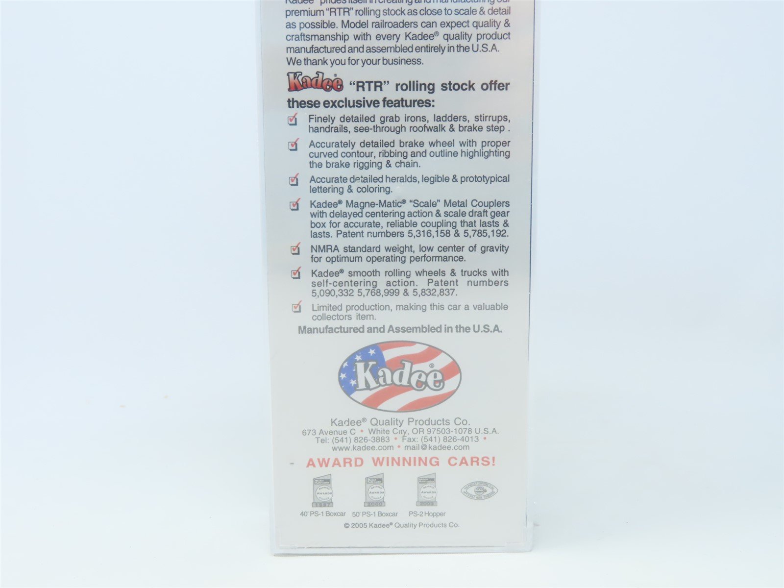 HO Kadee Cars #4066 GBW Green Bay Route 40' Single Door Box Car #708 - Sealed