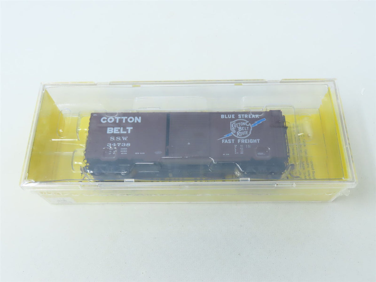 HO Scale Kadee #5224 SSW Blue Streak Cotton Belt 40&#39; Box Car #34738 - Sealed