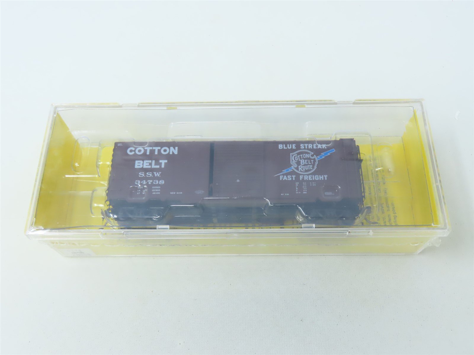 HO Scale Kadee #5224 SSW Blue Streak Cotton Belt 40' Box Car #34738 - Sealed