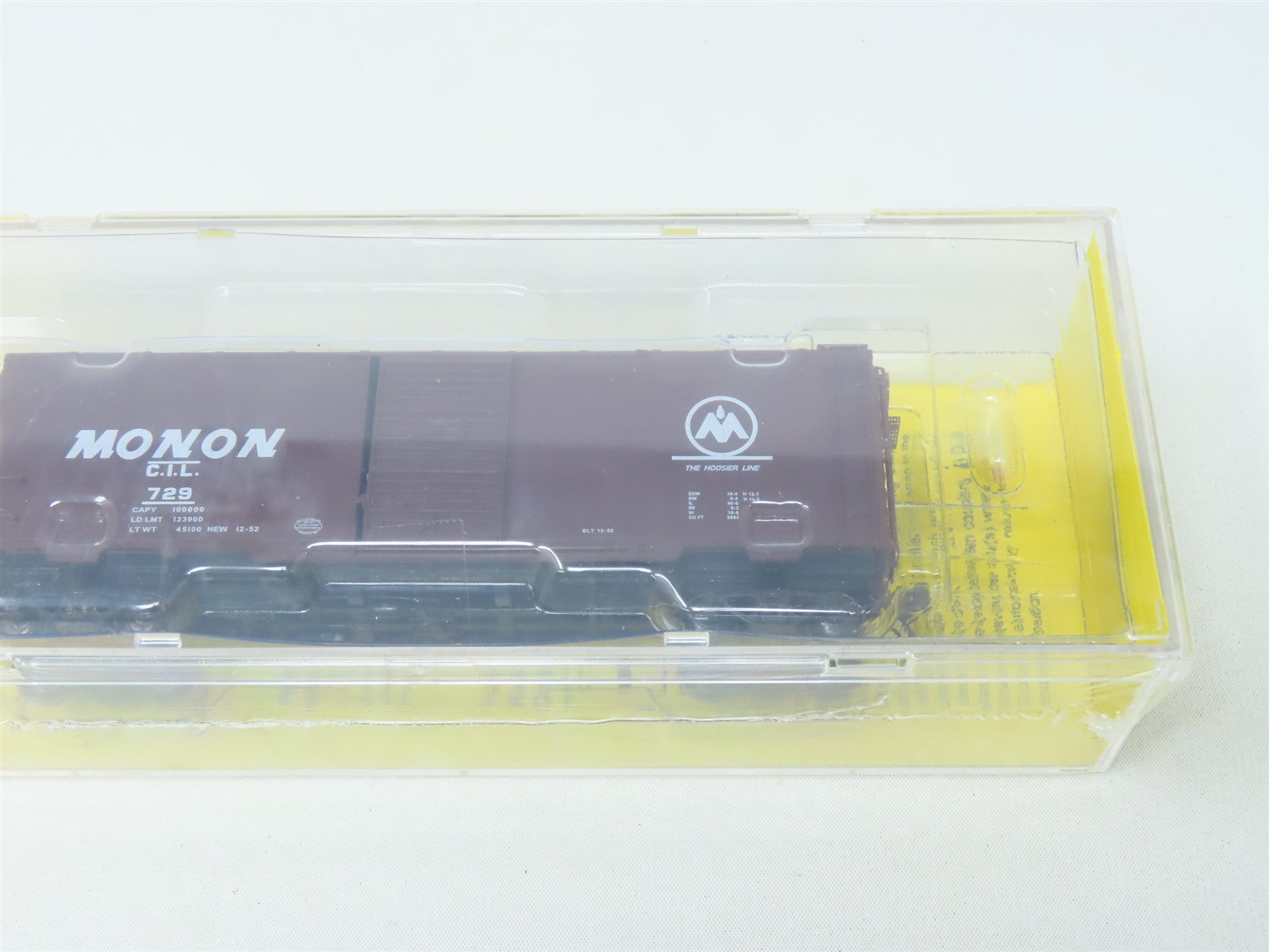 HO Scale Kadee #4001 CIL MONON The Hoosier Line 40' Box Car #729 - Sealed