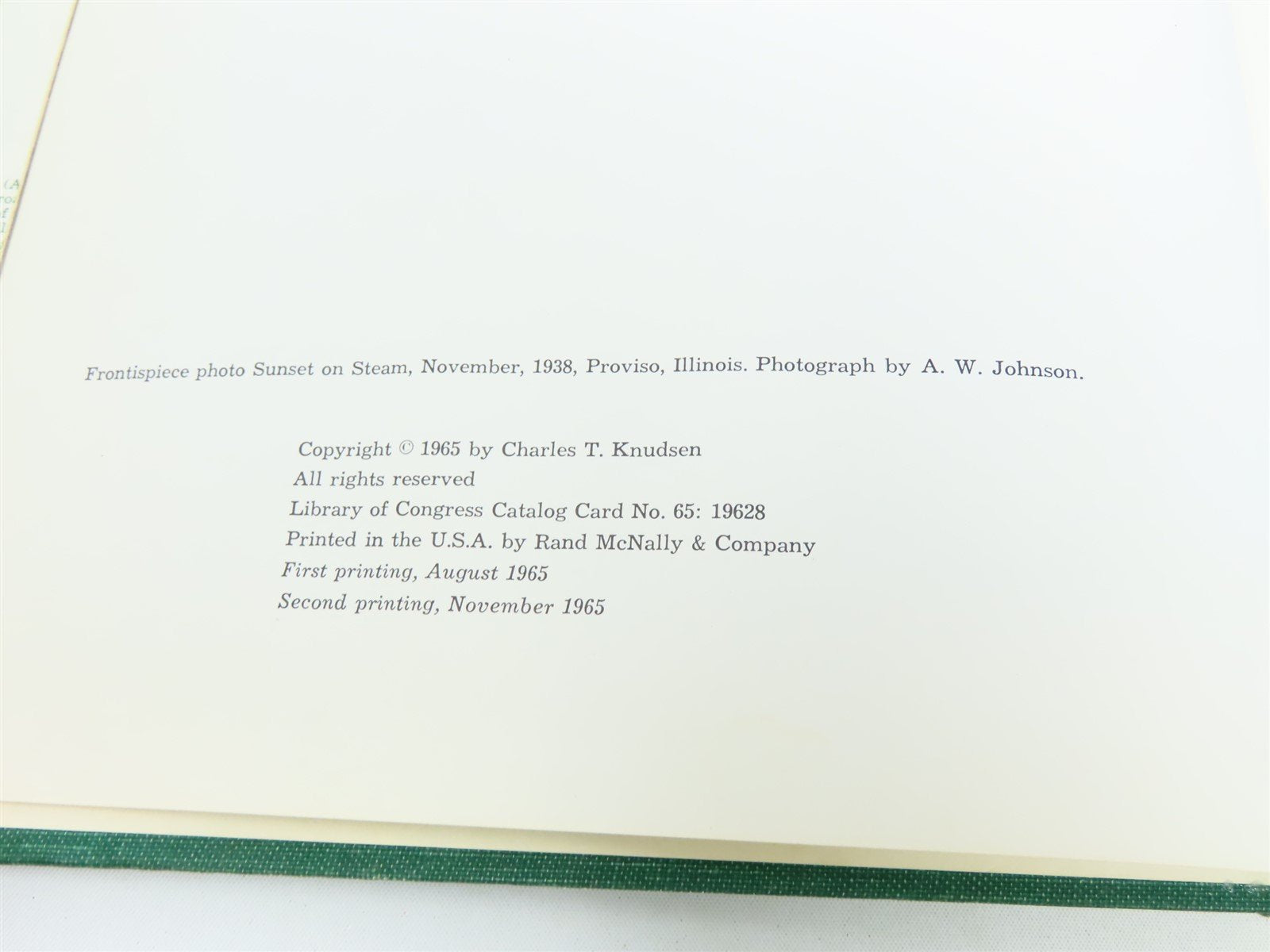 Steam Power 1848-1956 Classes A-Z by Charles T Knudsen ©1965 HC Book