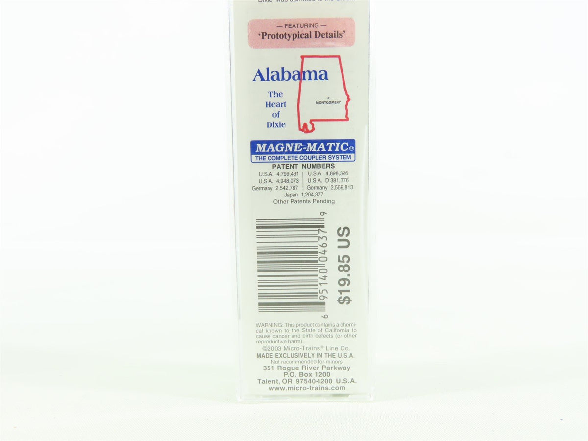 N Scale Micro-Trains MTL #21372 AL Alabama State Car 40&#39; Box Car #1819