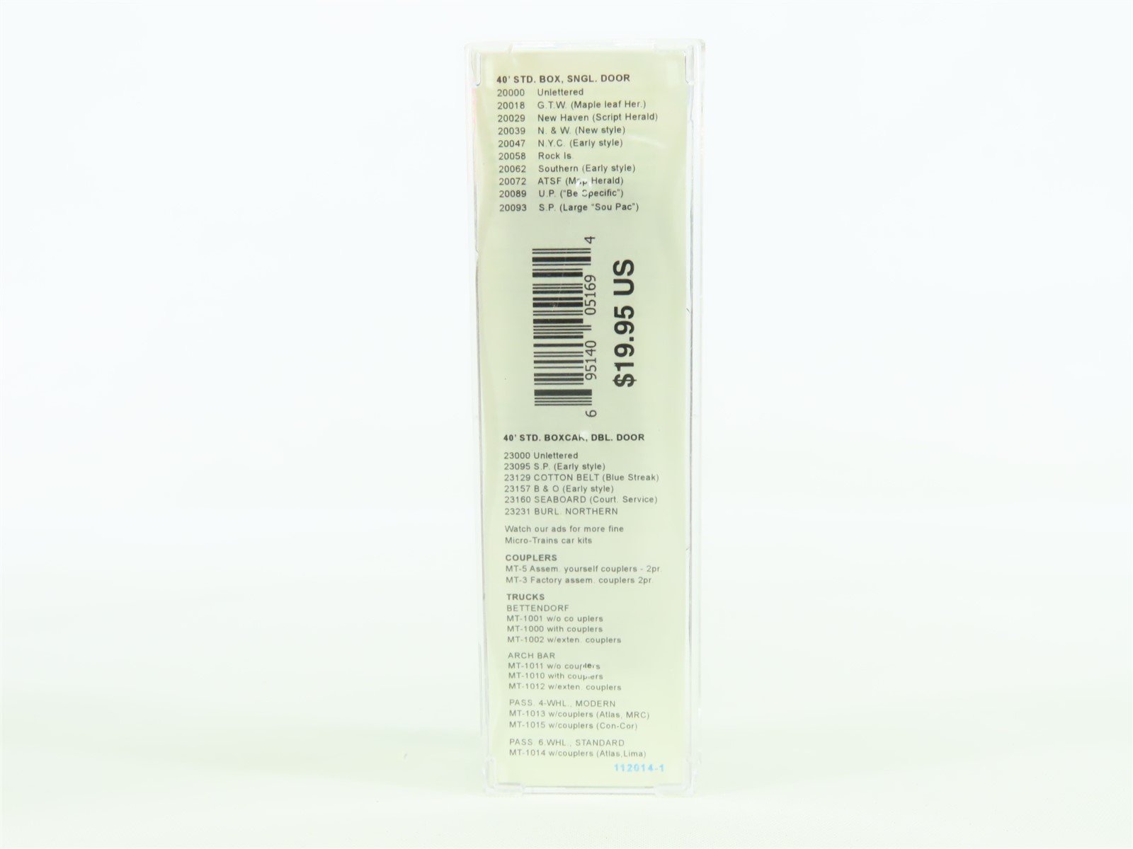 N Micro-Trains MTL 1972 Series #02000018 GTW Grand Trunk Western 40' Box Car