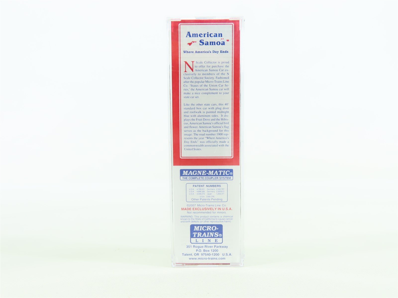 N Micro-Trains NSC MTL 07-02 Special Run AS American Samoa 40' Box Car #1900